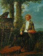Jacques Sablet, Portrait du peintre Conrad Gessner dans la campagne romaine